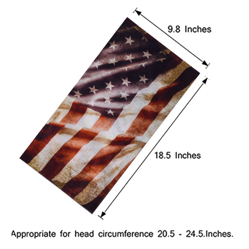 Cutewing American Flag Neck Gaiter Face Mask,10PCS Tube Scarf Gator Masks,Ourdoor Face Mask Seamless Face Covering Tube Bandanas Magic Headband UV Headwrap Balaclavas for Sports Workout Fitness - Image 3